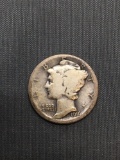 1916 United States Mercury Silver Dime - 90% Silver Coin from Estate