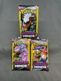 3 Count Lot of Factory Sealed Pokemon UNIFIED MINDS 3 Card Booster Packs from Retail Box
