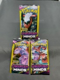 3 Count Lot of Factory Sealed Pokemon UNIFIED MINDS 3 Card Booster Packs from Retail Box