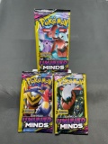 3 Count Lot of Factory Sealed Pokemon UNIFIED MINDS 3 Card Booster Packs from Retail Box