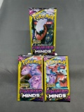 3 Count Lot of Factory Sealed Pokemon UNIFIED MINDS 3 Card Booster Packs from Retail Box