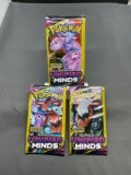 3 Count Lot of Factory Sealed Pokemon UNIFIED MINDS 3 Card Booster Packs from Retail Box