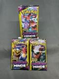 3 Count Lot of Factory Sealed Pokemon UNIFIED MINDS 3 Card Booster Packs from Retail Box