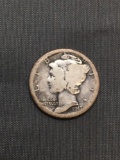 1917-S United States Mercury Silver Dime - 90% Silver Coin from Estate