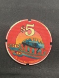 The Mill Casino - Coos Bay, Oregon $5 Casino Chip from Estate Collection