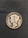 1920-S United States Mercury Silver Dime - 90% Silver Coin from Estate