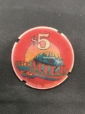 The Mill Casino - Coos Bay, Oregon $5 Casino Chip from Estate Collection