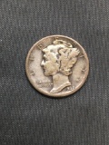 1938 United States Mercury Silver Dime - 90% Silver Coin from Estate