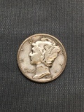 1939 United States Mercury Silver Dime - 90% Silver Coin from Estate