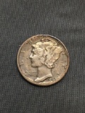 1942-D United States Mercury Silver Dime - 90% Silver Coin from Estate