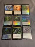 9 Card Lot of Magic the Gathering GOLD SYMBOL Rares and Foil Trading Cards from Binder Collection