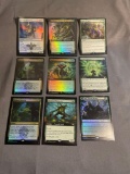 9 Card Lot of Magic the Gathering GOLD SYMBOL Rares and Foil Trading Cards from Binder Collection