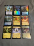 9 Card Lot of Magic the Gathering GOLD SYMBOL Rares and Foil Trading Cards from Binder Collection