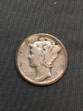 1943-S United States Mercury Silver Dime - 90% Silver Coin from Estate
