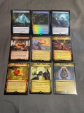 9 Card Lot of Magic the Gathering GOLD SYMBOL Rares and Foil Trading Cards from Binder Collection