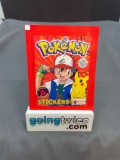 Factory Sealed 1999 POKEMON STICKERS 6 Sticker Vintage Pack