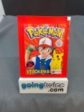 Factory Sealed 1999 POKEMON STICKERS 6 Sticker Vintage Pack