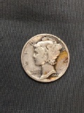 1944-D United States Mercury Silver Dime - 90% Silver Coin from Estate