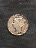 1944-S United States Mercury Silver Dime - 90% Silver Coin from Estate