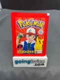 Factory Sealed 1999 POKEMON STICKERS 6 Sticker Vintage Pack