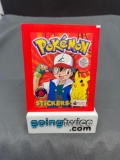 Factory Sealed 1999 POKEMON STICKERS 6 Sticker Vintage Pack