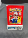 Factory Sealed 1999 POKEMON STICKERS 6 Sticker Vintage Pack
