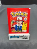 Factory Sealed 1999 POKEMON STICKERS 6 Sticker Vintage Pack