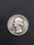 1950 United States Washington Silver Quarter -90% Silver Coin from Estate