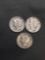 3 Count Lot of United States Mercury Dimes - 90% Silver Coins from Estate