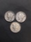 3 Count Lot of United States Mercury Dimes - 90% Silver Coins from Estate