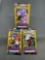 3 Count Lot of Factory Sealed Pokemon UNIFIED MINDS 3 Card Booster Packs from Retail Box