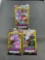 3 Count Lot of Factory Sealed Pokemon UNIFIED MINDS 3 Card Booster Packs from Retail Box