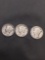 3 Count Lot of United States Mercury Dimes - 90% Silver Coins from Estate