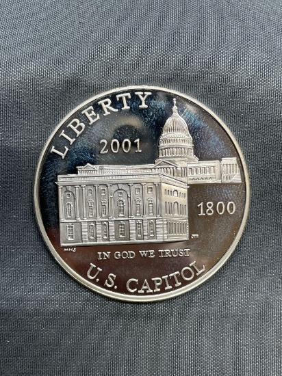 2001 United States US CAPITOL PROOF Silver Dollar - 90% Silver Coin from Estate