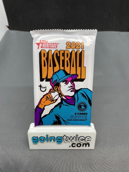 Factory Sealed 2021 Topps HERITAGE Baseball 9 Card Pack - Nickname Variation?