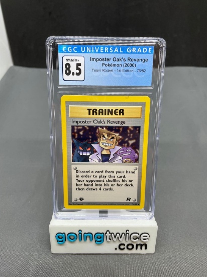 CGC Graded 2000 Pokemon Team Rocket 1st Edition #76 IMPOSTER OAK'S REVENGE Trading Card - NM-MT+ 8.5