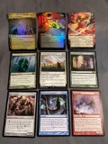 9 Card Lot of Magic the Gathering GOLD SYMBOL Rares and Foil Trading Cards from Binder Collection