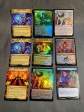 9 Card Lot of Magic the Gathering GOLD SYMBOL Rares and Foil Trading Cards from Binder Collection