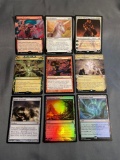 9 Card Lot of Magic the Gathering GOLD SYMBOL Rares and Foil Trading Cards from Binder Collection