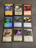 9 Card Lot of Magic the Gathering GOLD SYMBOL Rares and Foil Trading Cards from Binder Collection