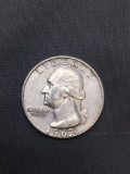 1962-D United States Washington Silver Quarter -90% Silver Coin from Estate