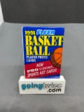 Factory Sealed 1991-92 Fleer Basketball 14 Card Pack from Vintage Hoard