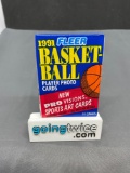 Factory Sealed 1991-92 Fleer Basketball 14 Card Pack from Vintage Hoard
