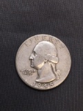 1945 United States Washington Silver Quarter -90% Silver Coin from Estate