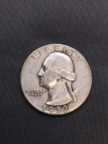 1952 United States Washington Silver Quarter -90% Silver Coin from Estate