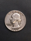 1957 United States Washington Silver Quarter -90% Silver Coin from Estate