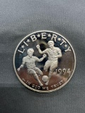 1994 United States WORLD CUP PROOF Silver Dollar - 90% Silver Coin from Estate