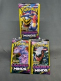 3 Count Lot of Factory Sealed Pokemon UNIFIED MINDS 3 Card Booster Packs from Retail Box