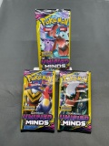 3 Count Lot of Factory Sealed Pokemon UNIFIED MINDS 3 Card Booster Packs from Retail Box