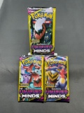 3 Count Lot of Factory Sealed Pokemon UNIFIED MINDS 3 Card Booster Packs from Retail Box